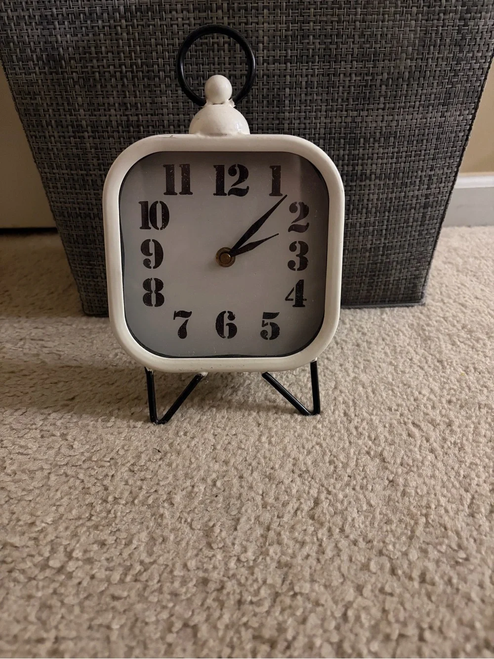 White Vintage Style Table Clock - Decorative Home Wall Decor